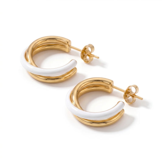 Pendientes Twist Dorado y Plateado